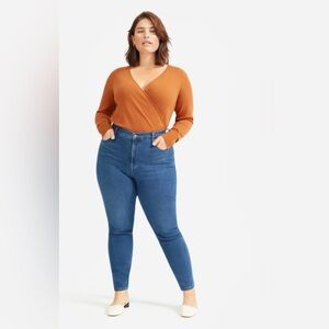 Everlane The Authentic Stretch High-Rise Skinny in Mid Blue, 33 Ankle